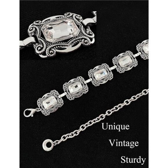 TOPACC Western Metal Concho Belt for Women Cowgirl Chain Belts for Dresses - Picture 2 of 7